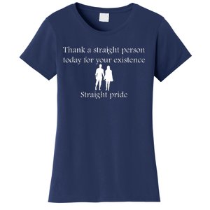 Motivational Slogans Straight People Quote Straight Pride Lover Holding Hands Women's T-Shirt