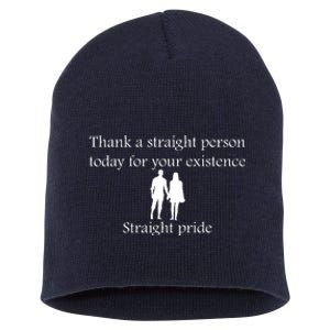 Motivational Slogans Straight People Quote Straight Pride Lover Holding Hands Short Acrylic Beanie