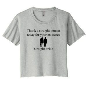 Motivational Slogans Straight People Quote Straight Pride Lover Holding Hands Women's Crop Top Tee