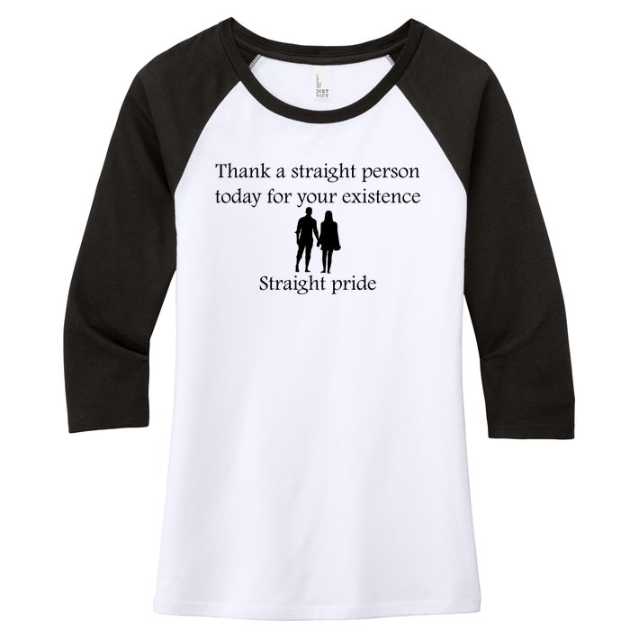 Motivational Slogans Straight People Quote Straight Pride Lover Holding Hands Women's Tri-Blend 3/4-Sleeve Raglan Shirt