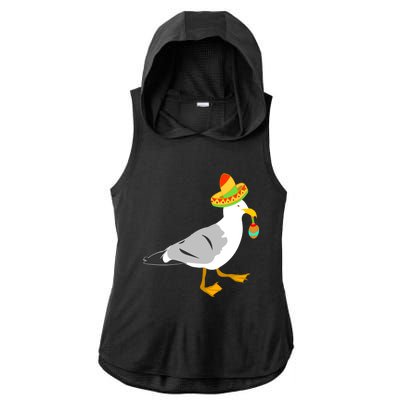 Mexican Seagull Sombrero Costume Maraca Funny Bird Funny Gift Ladies PosiCharge Tri-Blend Wicking Draft Hoodie Tank