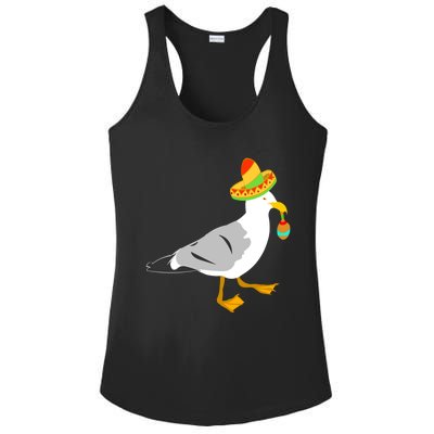 Mexican Seagull Sombrero Costume Maraca Funny Bird Funny Gift Ladies PosiCharge Competitor Racerback Tank