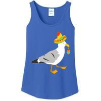 Mexican Seagull Sombrero Costume Maraca Funny Bird Funny Gift Ladies Essential Tank