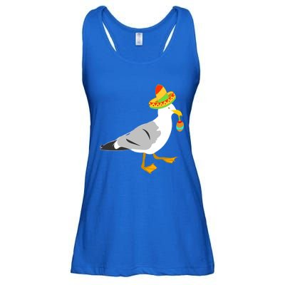 Mexican Seagull Sombrero Costume Maraca Funny Bird Funny Gift Ladies Essential Flowy Tank