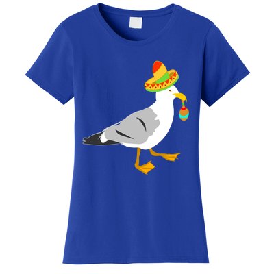 Mexican Seagull Sombrero Costume Maraca Funny Bird Funny Gift Women's T-Shirt