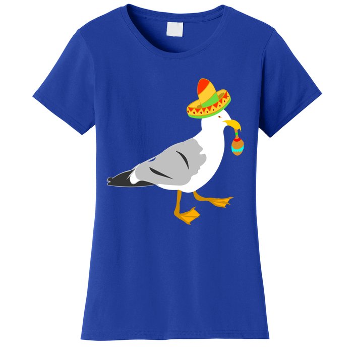 Mexican Seagull Sombrero Costume Maraca Funny Bird Funny Gift Women's T-Shirt