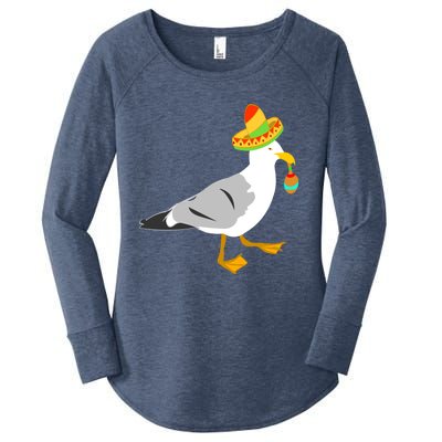 Mexican Seagull Sombrero Costume Maraca Funny Bird Funny Gift Women's Perfect Tri Tunic Long Sleeve Shirt