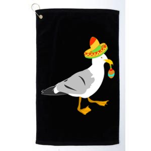 Mexican Seagull Sombrero Costume Maraca Funny Bird Cool Gift Platinum Collection Golf Towel