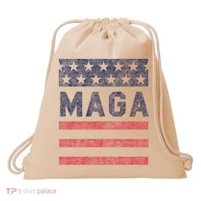 Maga Stars & Stripes Retro Vintage Distressed Graphic Drawstring Bag