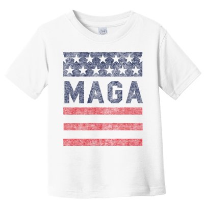 Maga Stars & Stripes Retro Vintage Distressed Graphic Toddler T-Shirt