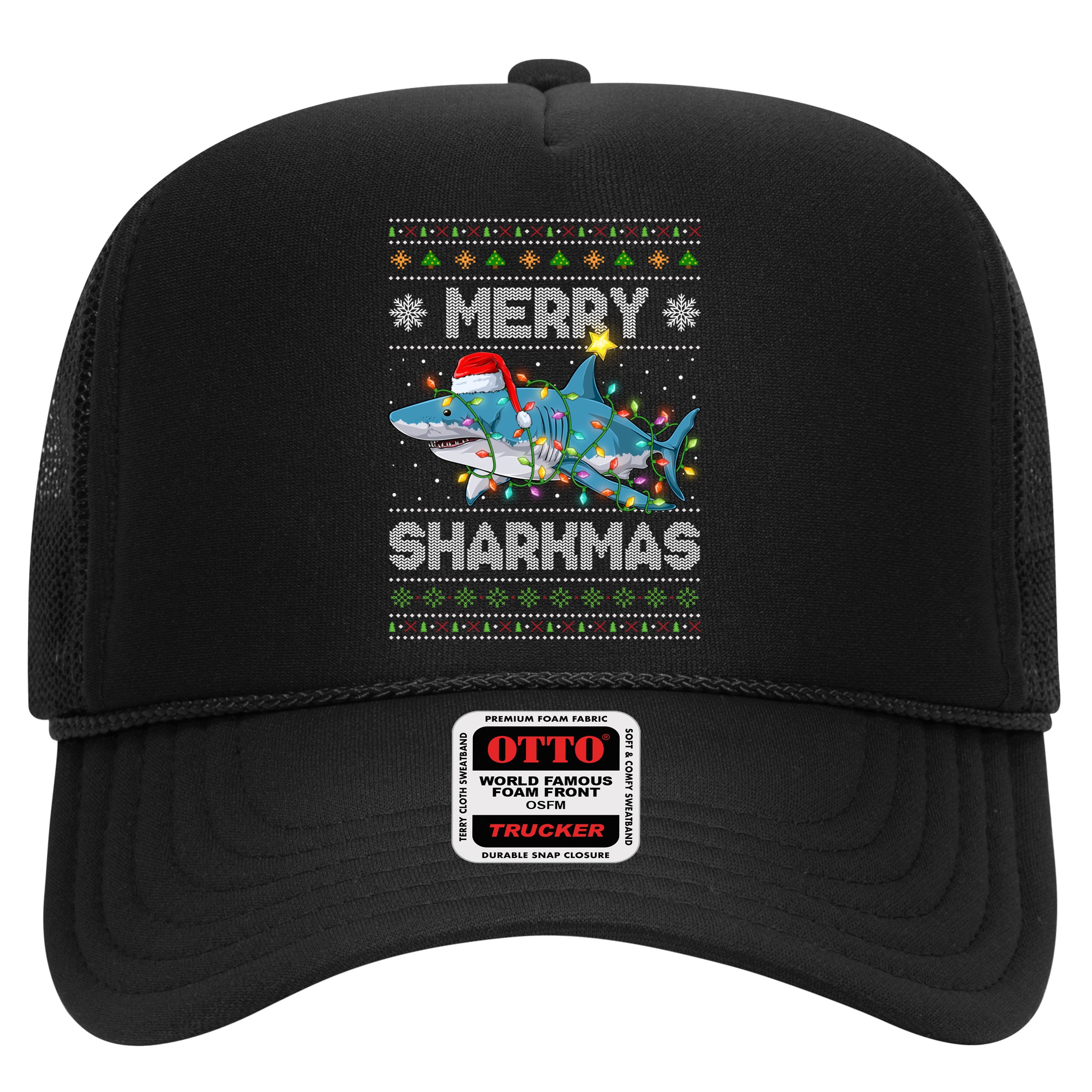 Merry Sharkmas Shark Santa Ugly Christmas Lights Xmas Hat
