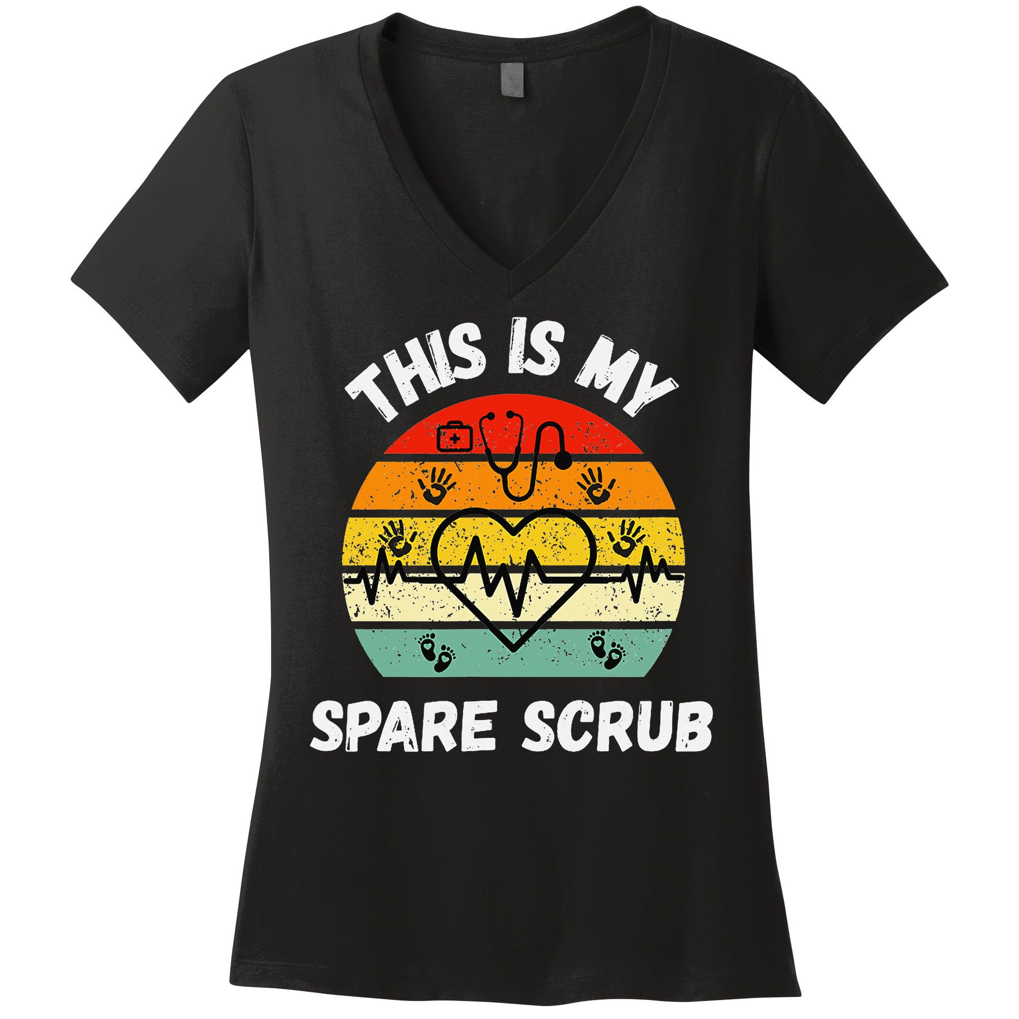 My Spare Scrub Funny Healthcare Worker Nurse CNAs Women's V-Neck T-Shirt