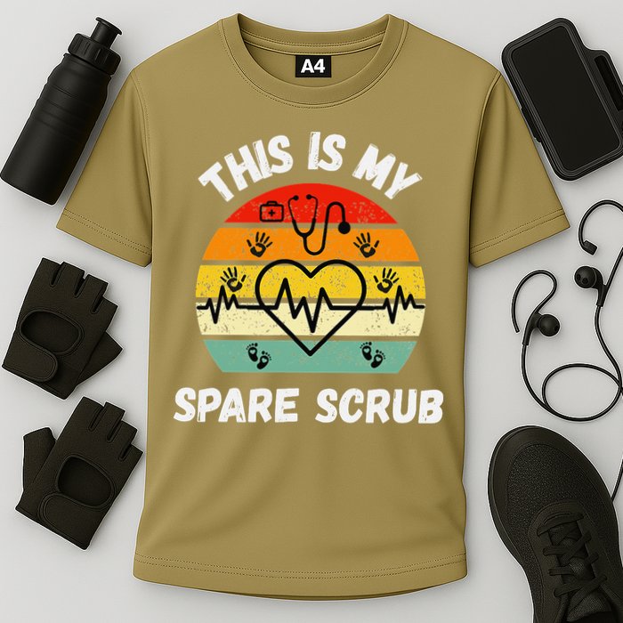 My Spare Scrub Funny Healthcare Worker Nurse CNAs Cooling Performance Crew T-Shirt