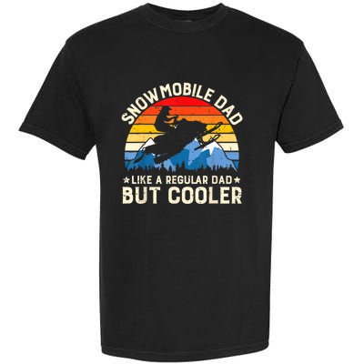 Mens Snowmobiling Snowmobile Dad Like A Regular But Cooler Riding Garment-Dyed Heavyweight T-Shirt