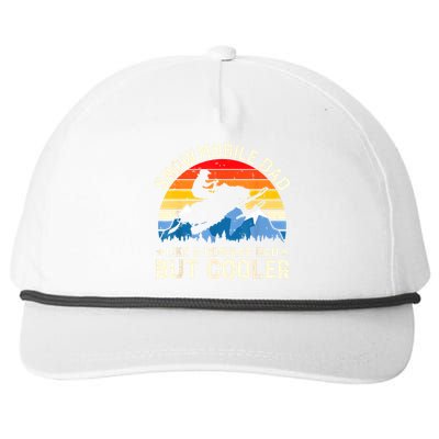 Mens Snowmobiling Snowmobile Dad Like A Regular But Cooler Riding Snapback Five-Panel Rope Hat