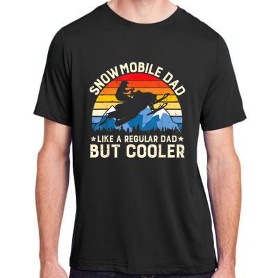 Mens Snowmobiling Snowmobile Dad Like A Regular But Cooler Riding Adult ChromaSoft Performance T-Shirt