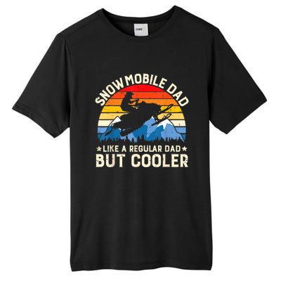 Mens Snowmobiling Snowmobile Dad Like A Regular But Cooler Riding Tall Fusion ChromaSoft Performance T-Shirt