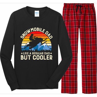 Mens Snowmobiling Snowmobile Dad Like A Regular But Cooler Riding Long Sleeve Pajama Set