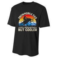 Mens Snowmobiling Snowmobile Dad Like A Regular But Cooler Riding Performance Sprint T-Shirt