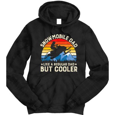 Mens Snowmobiling Snowmobile Dad Like A Regular But Cooler Riding Tie Dye Hoodie