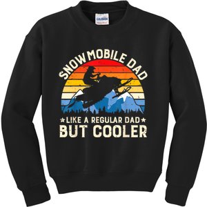 Mens Snowmobiling Snowmobile Dad Like A Regular But Cooler Riding Kids Sweatshirt