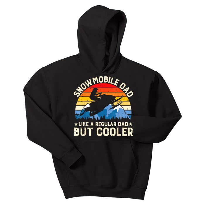 Mens Snowmobiling Snowmobile Dad Like A Regular But Cooler Riding Kids Hoodie