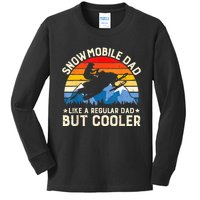 Mens Snowmobiling Snowmobile Dad Like A Regular But Cooler Riding Kids Long Sleeve Shirt