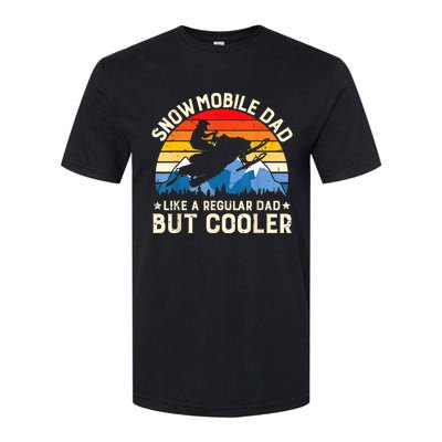 Mens Snowmobiling Snowmobile Dad Like A Regular But Cooler Riding Softstyle CVC T-Shirt