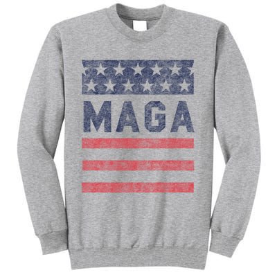 Maga Stars & Stripes Retro Vintage Distressed Graphic Tall Sweatshirt