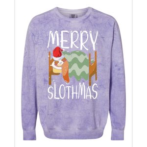 Merry Slothmas Sloth Whisperer Animal Christmas Season Gift Colorblast Crewneck Sweatshirt