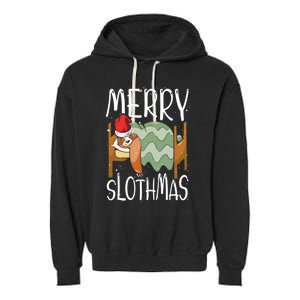 Merry Slothmas Sloth Whisperer Animal Christmas Season Gift Garment-Dyed Fleece Hoodie