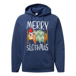 Merry Slothmas Sloth Whisperer Animal Christmas Season Gift Performance Fleece Hoodie