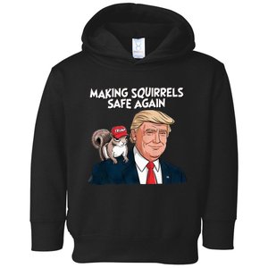 Make Squirrels Safe Again Trump 2024 Squirrels For Trump Toddler Hoodie