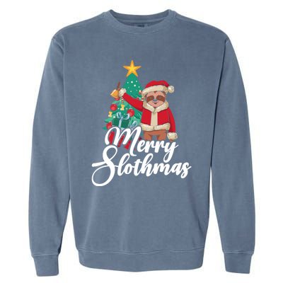 Merry Slothmas Sloth Whisperer Animal Christmas Season Gift Garment-Dyed Sweatshirt