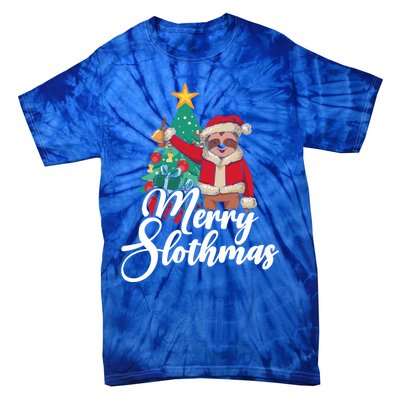 Merry Slothmas Sloth Whisperer Animal Christmas Season Gift Tie-Dye T-Shirt