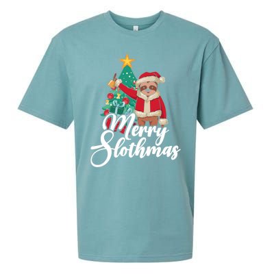 Merry Slothmas Sloth Whisperer Animal Christmas Season Gift Sueded Cloud Jersey T-Shirt