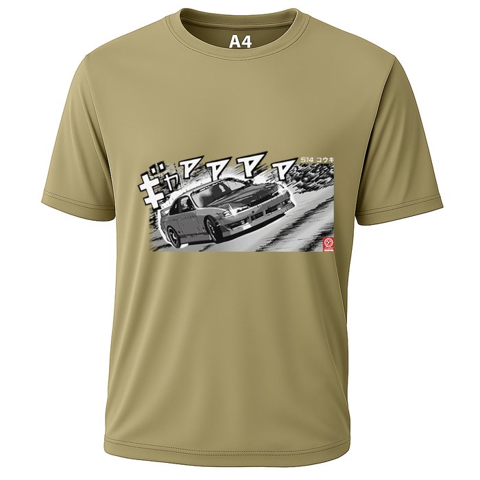 Manga S14 Silvia Jdm Drift Sr20 Turbo Cooling Performance Crew T-Shirt