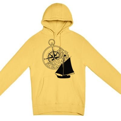 Maritime Sailing Ship Sailing Ships Ships Compass Ship Ahoy Premium Pullover Hoodie