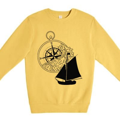 Maritime Sailing Ship Sailing Ships Ships Compass Ship Ahoy Premium Crewneck Sweatshirt