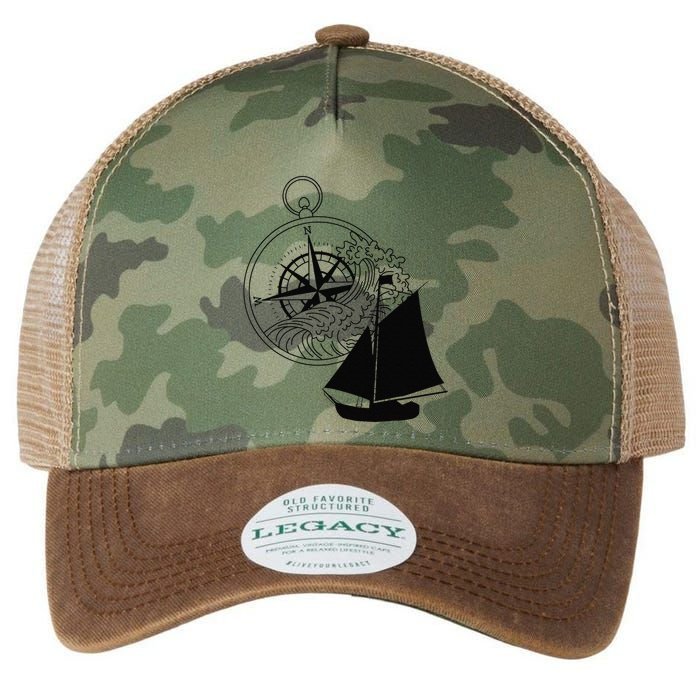 Maritime Sailing Ship Sailing Ships Ships Compass Ship Ahoy Legacy Tie Dye Trucker Hat
