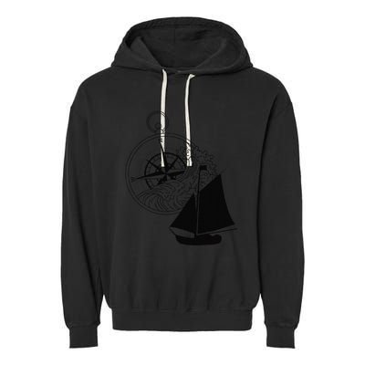Maritime Sailing Ship Sailing Ships Ships Compass Ship Ahoy Garment-Dyed Fleece Hoodie
