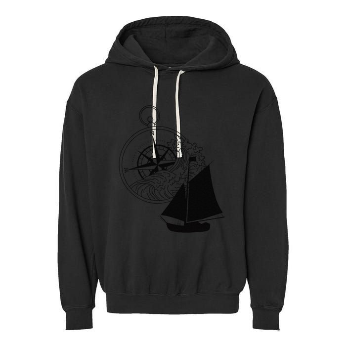 Maritime Sailing Ship Sailing Ships Ships Compass Ship Ahoy Garment-Dyed Fleece Hoodie