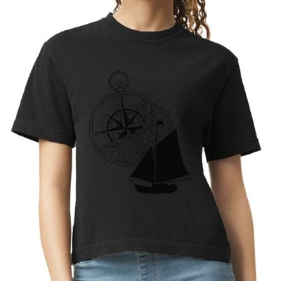 Maritime Sailing Ship Sailing Ships Ships Compass Ship Ahoy Comfort Colors Boxy T-Shirt