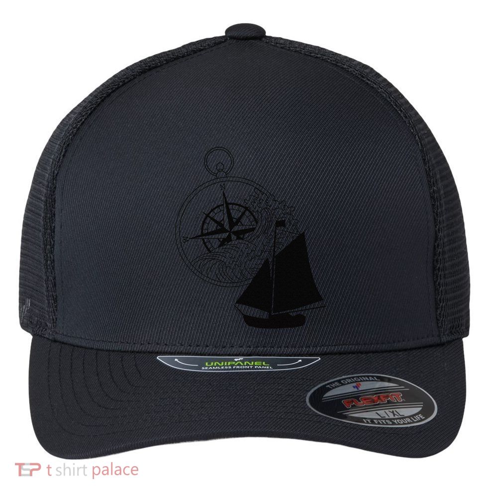 Maritime Sailing Ship Sailing Ships Ships Compass Ship Ahoy Flexfit Unipanel Trucker Cap