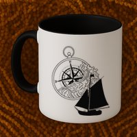 Maritime Sailing Ship Sailing Ships Ships Compass Ship Ahoy Mug