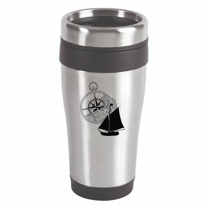 Maritime Sailing Ship Sailing Ships Ships Compass Ship Ahoy 16oz Travel Tumbler
