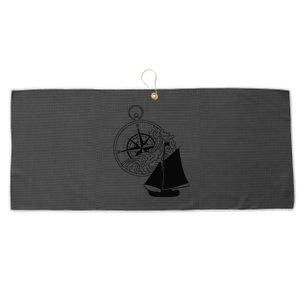 Maritime Sailing Ship Sailing Ships Ships Compass Ship Ahoy Large Microfiber Waffle Golf Towel