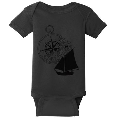 Maritime Sailing Ship Sailing Ships Ships Compass Ship Ahoy Baby Bodysuit