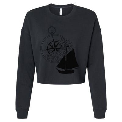 Maritime Sailing Ship Sailing Ships Ships Compass Ship Ahoy Cropped Pullover Crew