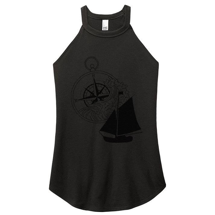 Maritime Sailing Ship Sailing Ships Ships Compass Ship Ahoy Women's Perfect Tri Rocker Tank